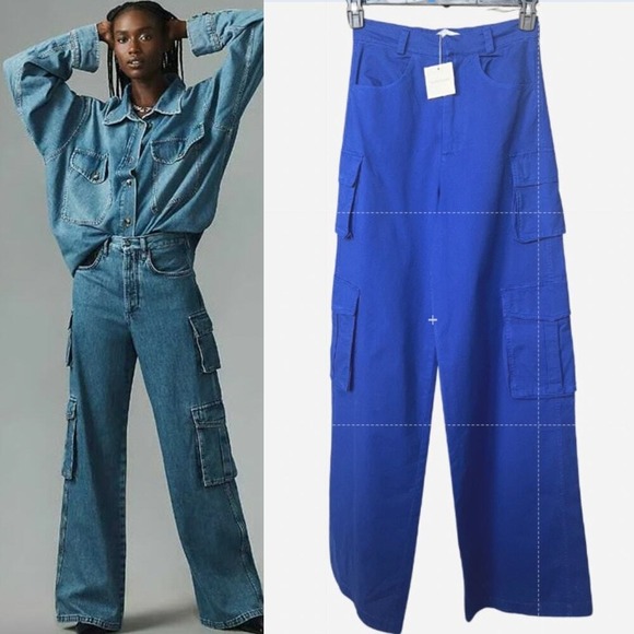 Favorite Daughter Pants - Favorite Daughter x Anthropologie Carly cargo Wide Leg Pants NEW
